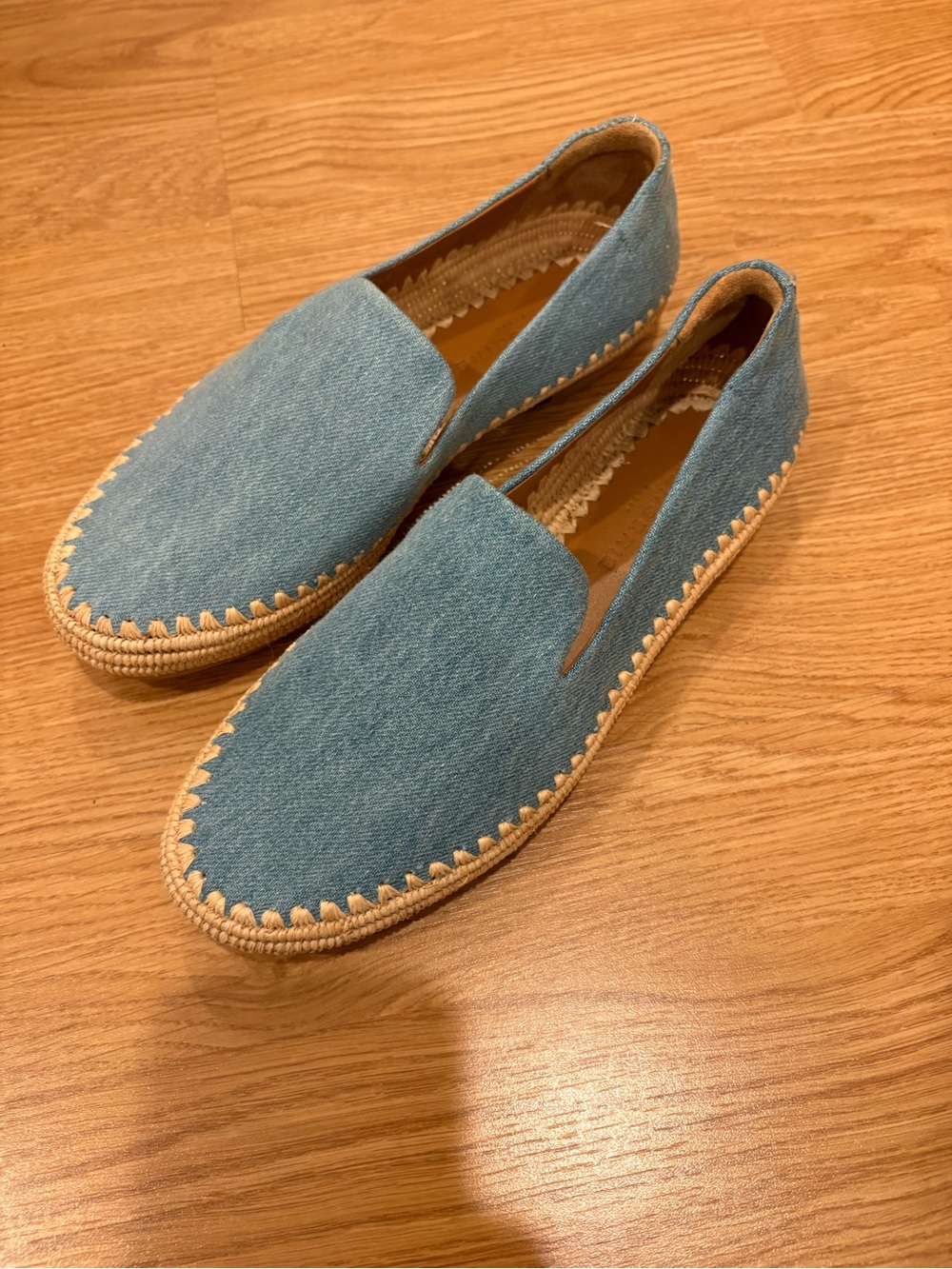Robert Clergerie Denim Blue Espadrille Slip-On Flats